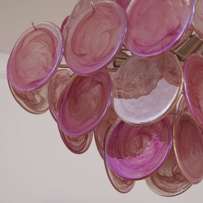 Aurelia Pink Glass Chandelier - Simprolos