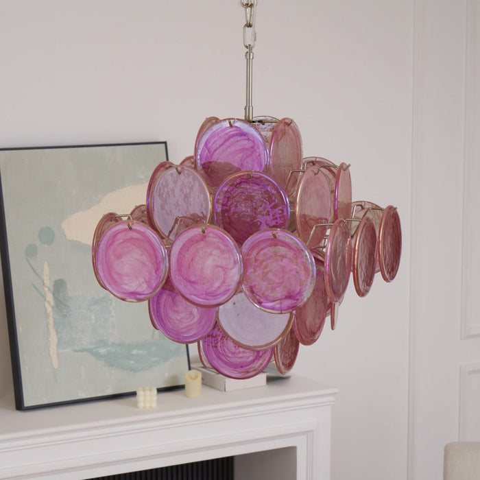 Aurelia Pink Glass Chandelier - Simprolos