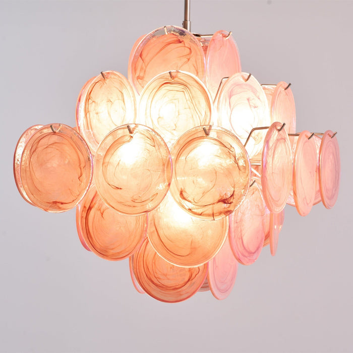 Aurelia Pink Glass Chandelier - Simprolos
