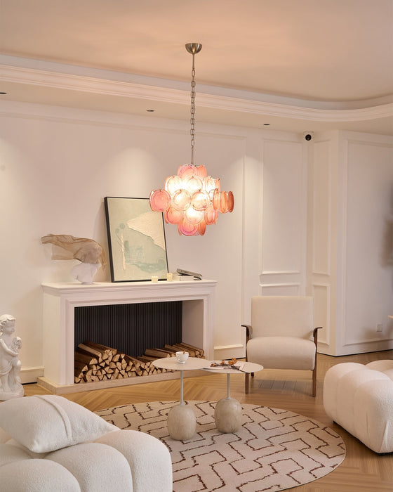 Aurelia Pink Glass Chandelier - Simprolos