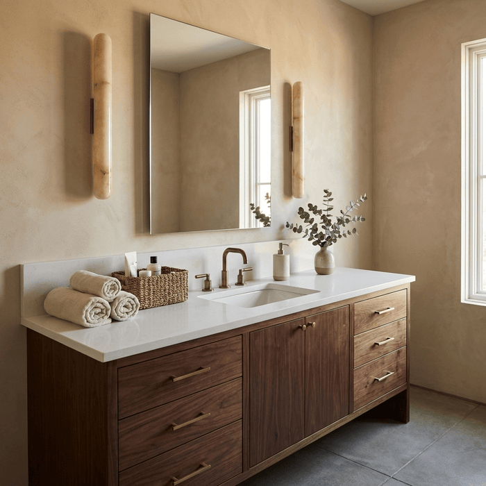 Aurelia Slim Alabaster Linear Wall Light - Simprolos