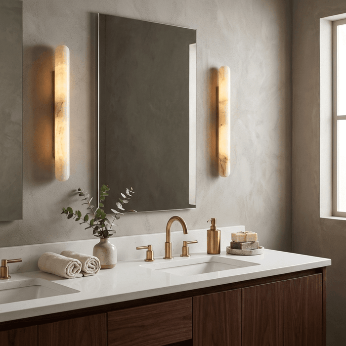 Aurelia Slim Alabaster Linear Wall Light - Simprolos