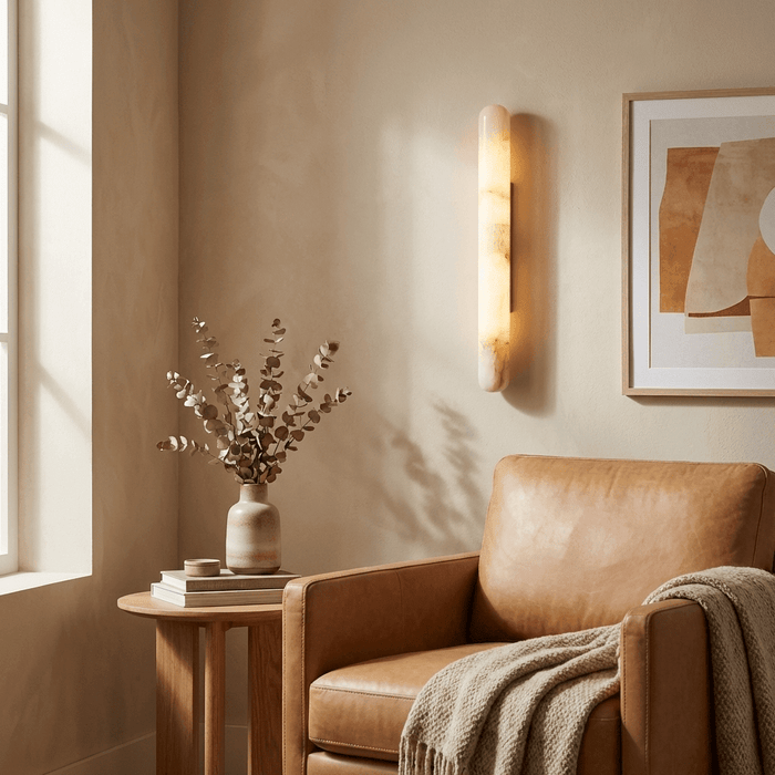 Aurelia Slim Alabaster Linear Wall Light - Simprolos