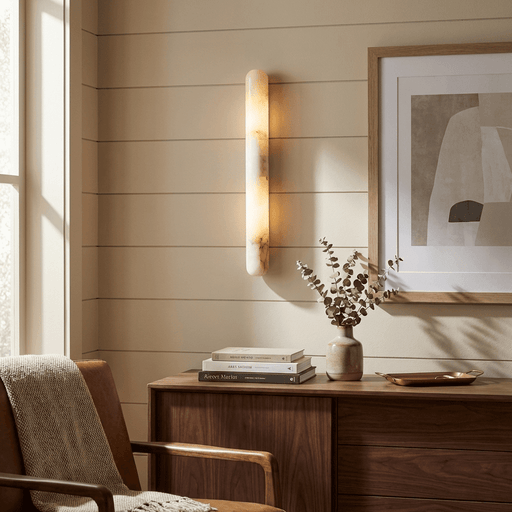 Aurelia Slim Alabaster Linear Wall Light - Simprolos