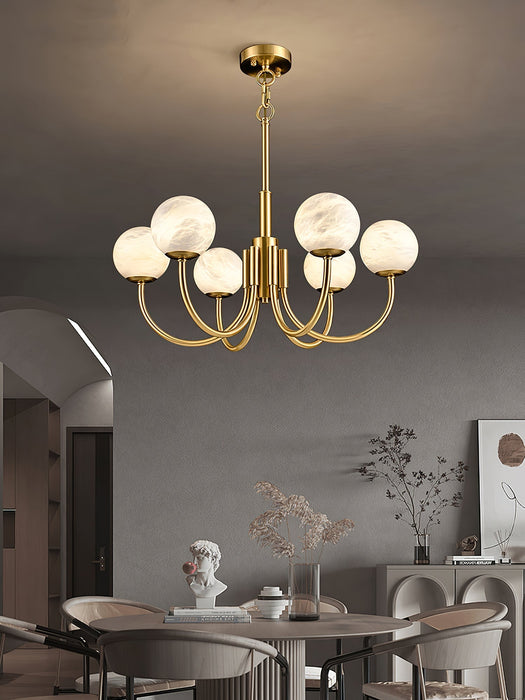 Aurelian Alabaster Globe Chandelier - Simprolos