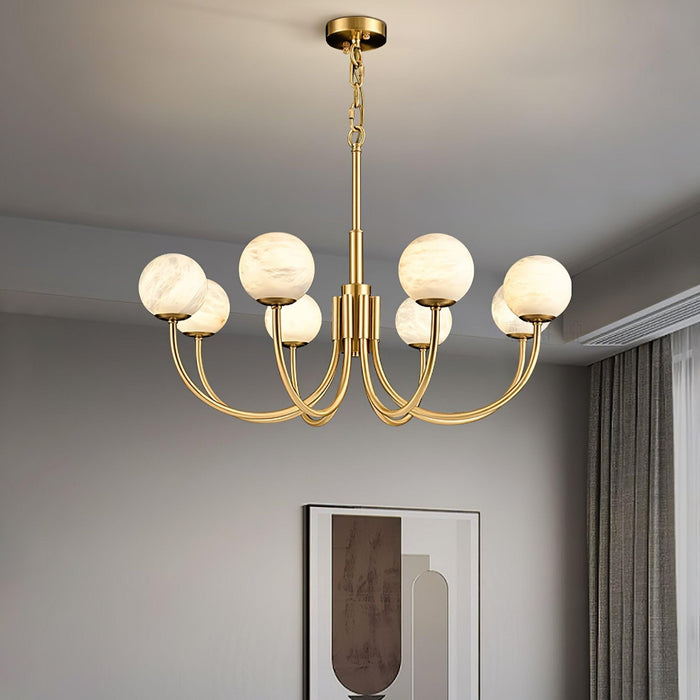Aurelian Alabaster Globe Chandelier - Simprolos