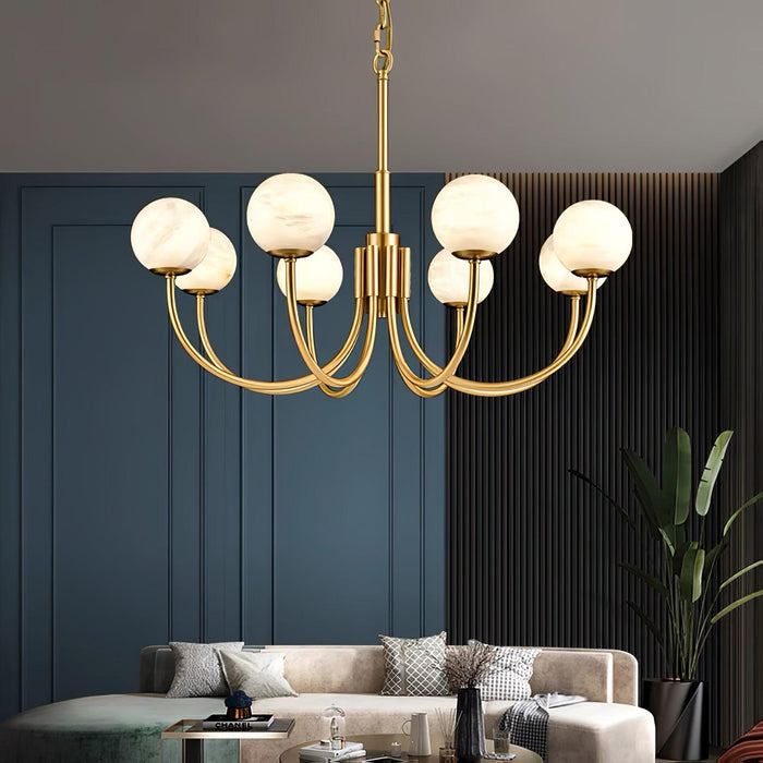 Aurelian Alabaster Globe Chandelier - Simprolos