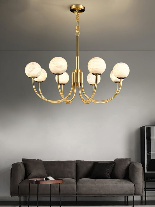 Aurelian Alabaster Globe Chandelier - Simprolos