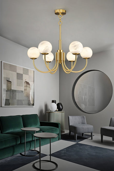 Aurelian Alabaster Globe Chandelier - Simprolos