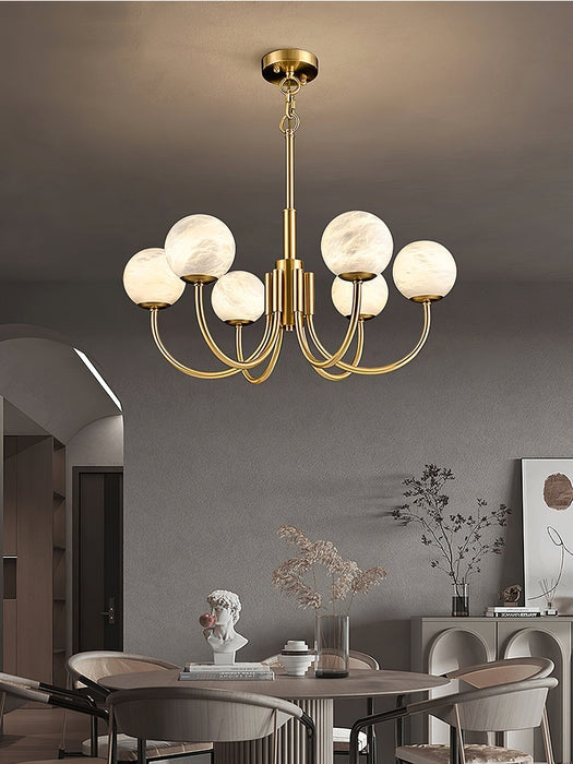 Aurelian Alabaster Globe Chandelier - Simprolos