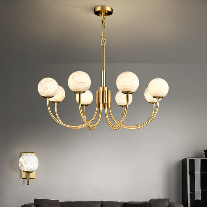 Aurelian Alabaster Globe Chandelier - Simprolos