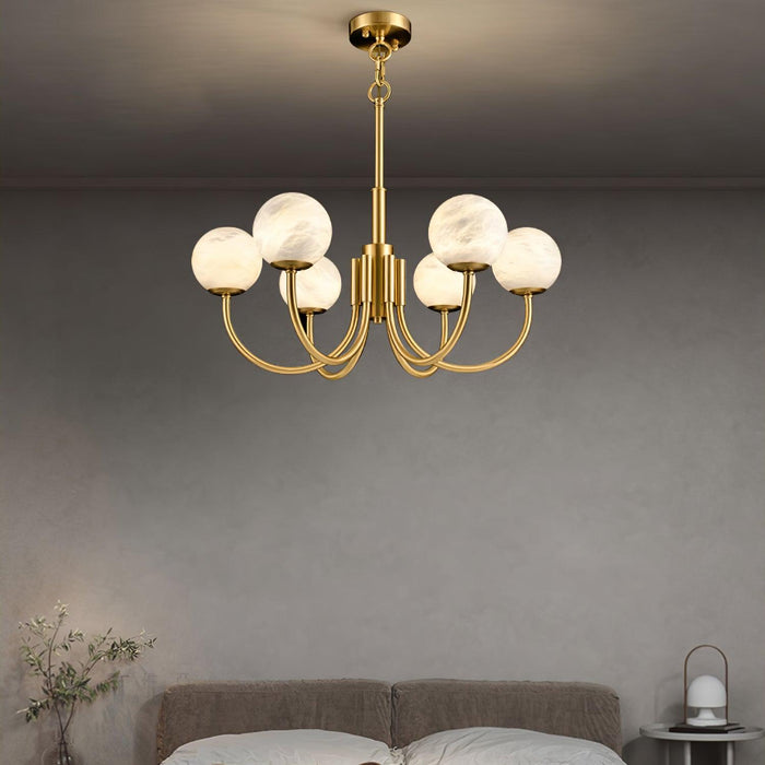 Aurelian Alabaster Globe Chandelier - Simprolos