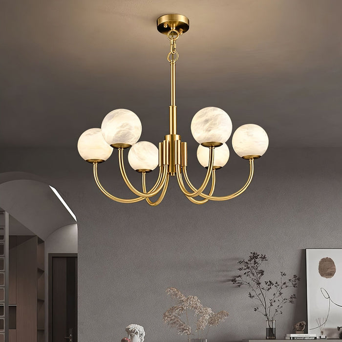 Aurelian Alabaster Globe Chandelier - Simprolos