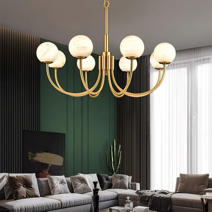 Aurelian Alabaster Globe Chandelier - Simprolos