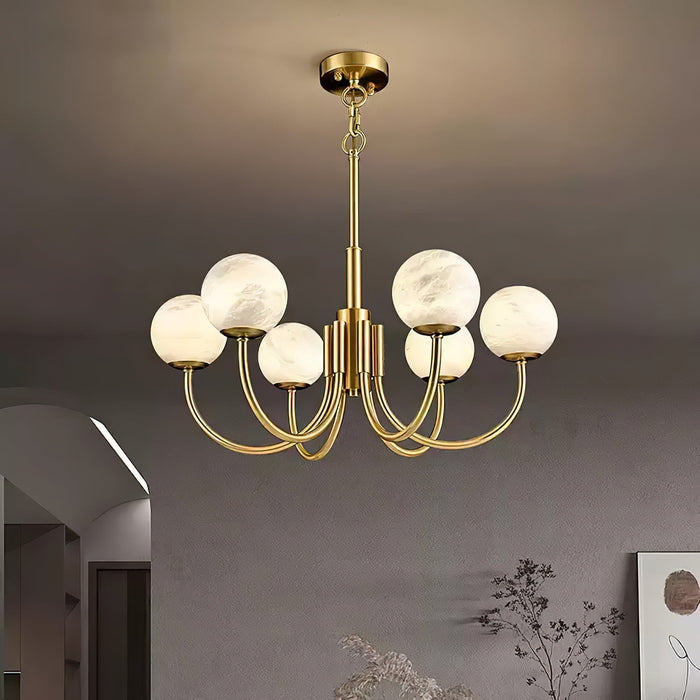 Aurelian Alabaster Globe Chandelier - Simprolos