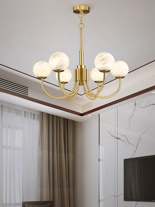 Aurelian Alabaster Globe Chandelier - Simprolos