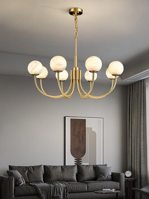 Aurelian Alabaster Globe Chandelier - Simprolos