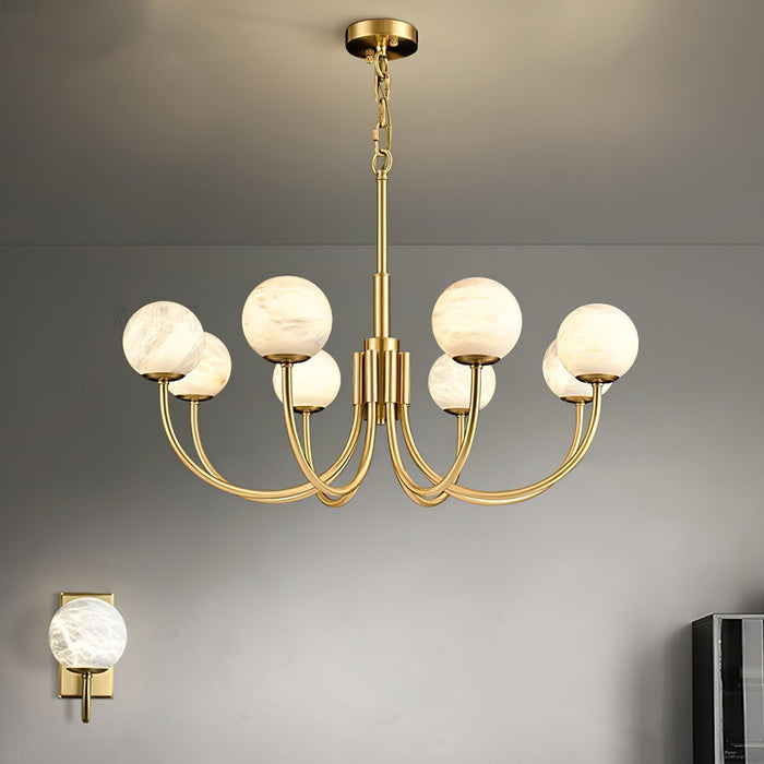 Aurelian Alabaster Globe Chandelier - Simprolos