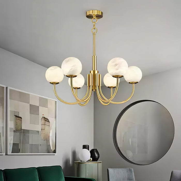 Aurelian Alabaster Globe Chandelier - Simprolos