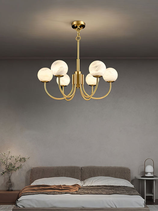 Aurelian Alabaster Globe Chandelier - Simprolos