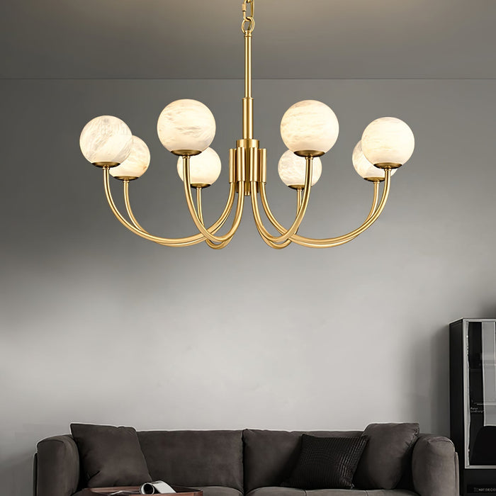 Aurelian Alabaster Globe Chandelier - Simprolos