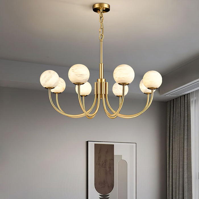 Aurelian Alabaster Globe Chandelier - Simprolos