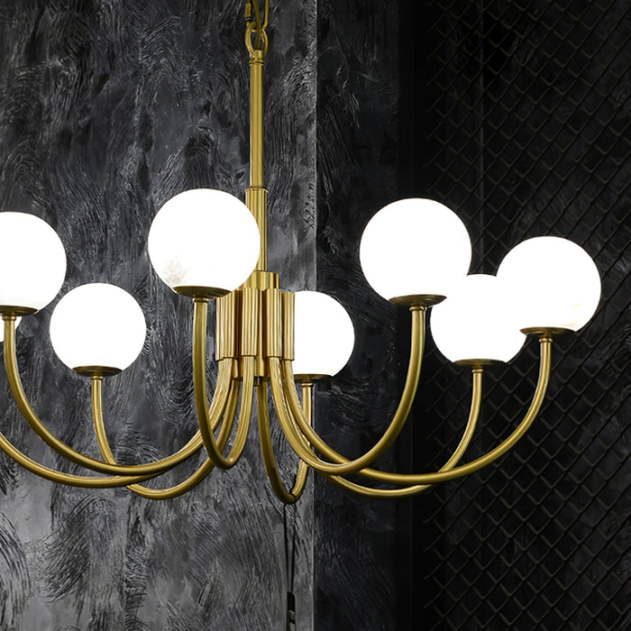 Aurelian Alabaster Globe Chandelier - Simprolos