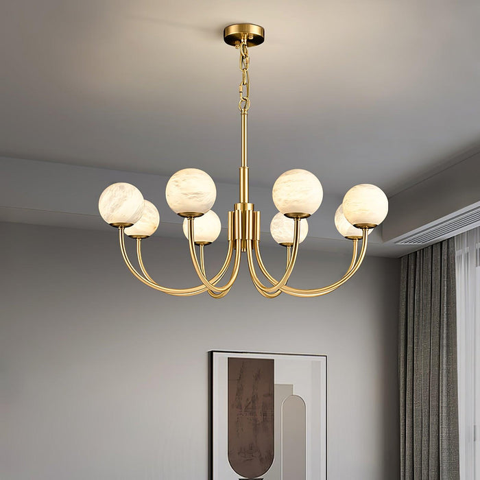 Aurelian Alabaster Globe Chandelier - Simprolos