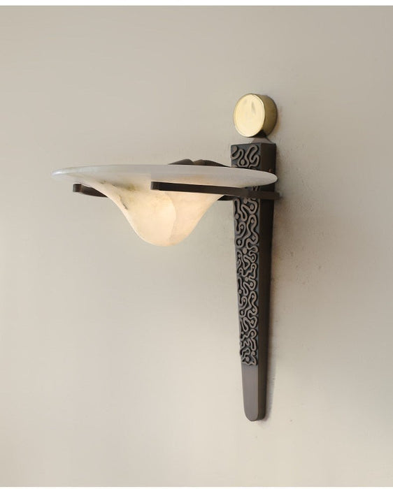 Aurelian Crest Alabaster Wall Sconce - Simprolos