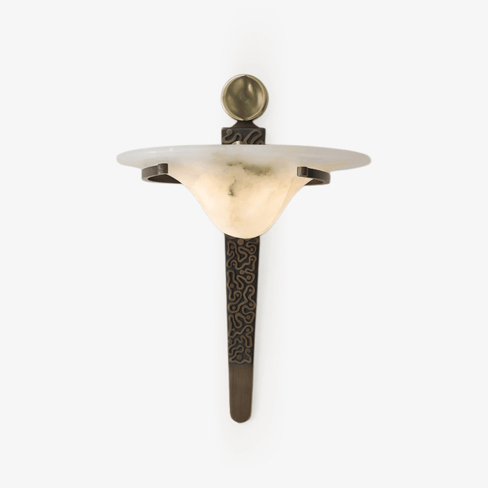 Aurelian Crest Alabaster Wall Sconce - Simprolos