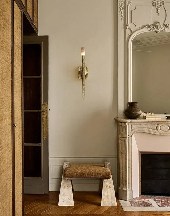 Aurelian Sculpted Alabaster Sconce - Simprolos