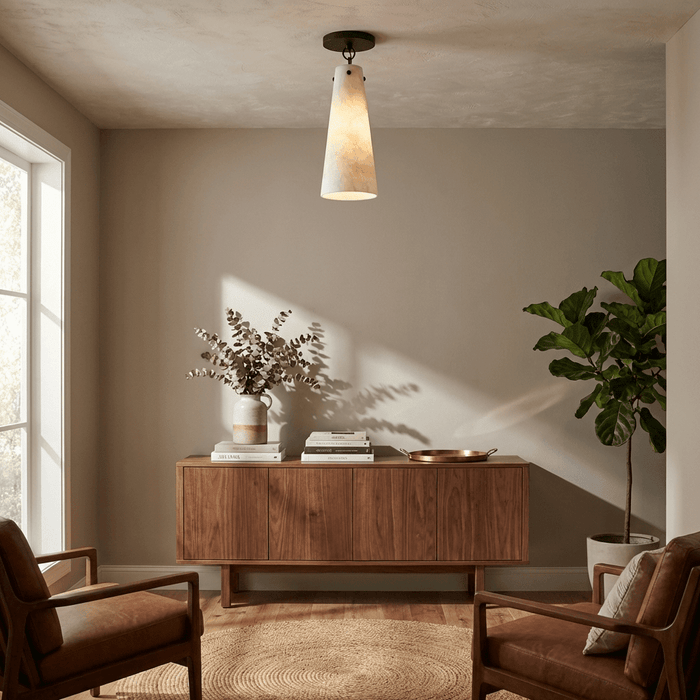 Aurelian Tapered Alabaster Ceiling Light - Simprolos