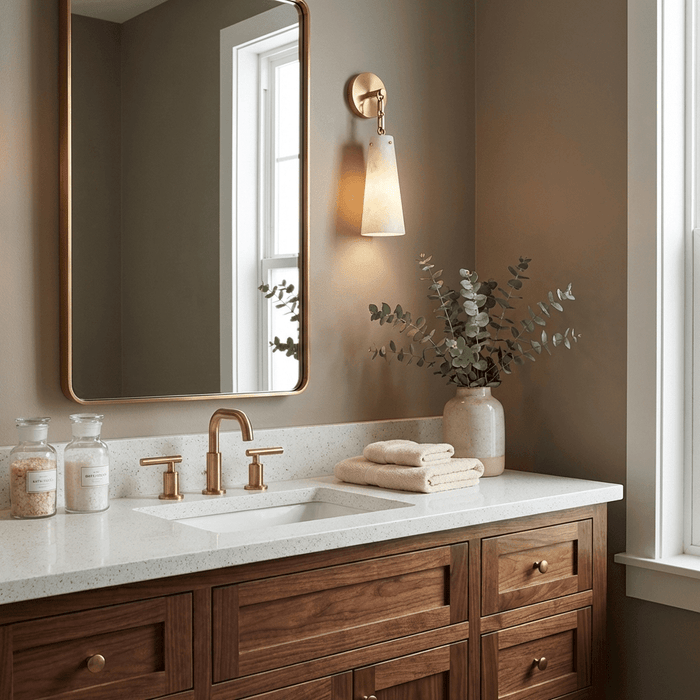 Aurelian Tapered Alabaster Wall Sconce - Simprolos