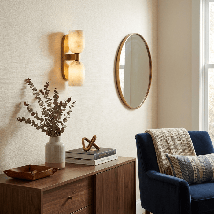Aurelian Twin Alabaster Wall Light - Simprolos