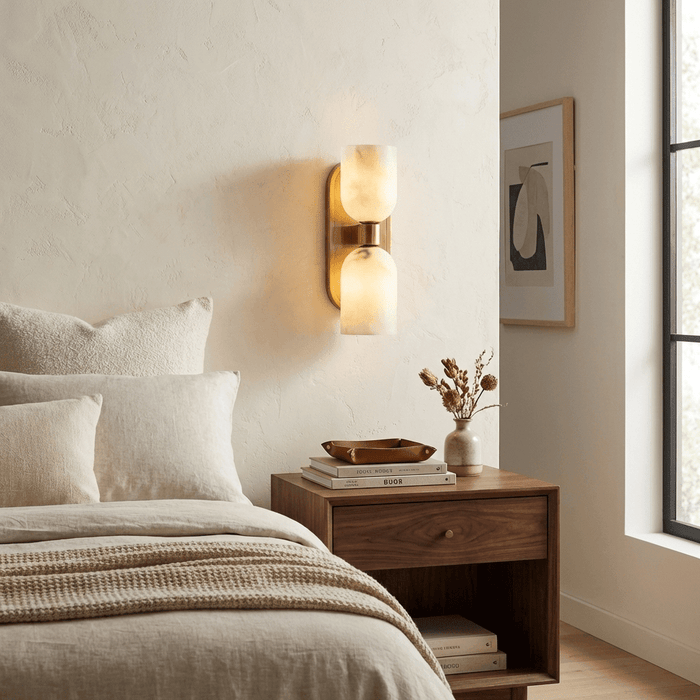 Aurelian Twin Alabaster Wall Light - Simprolos