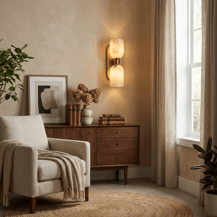 Aurelian Twin Alabaster Wall Light - Simprolos