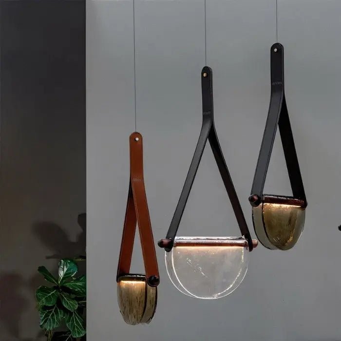 Avgi Leather Pendant Light - Simprolos