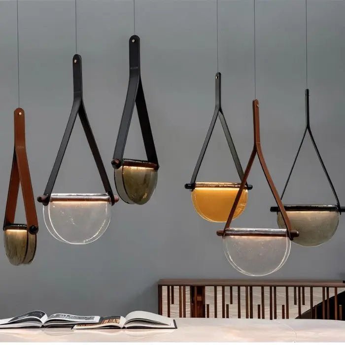 Avgi Leather Pendant Light - Simprolos
