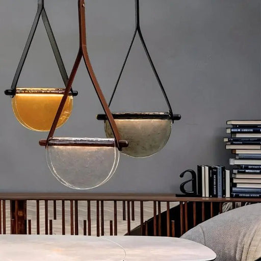 Avgi Leather Pendant Light - Simprolos
