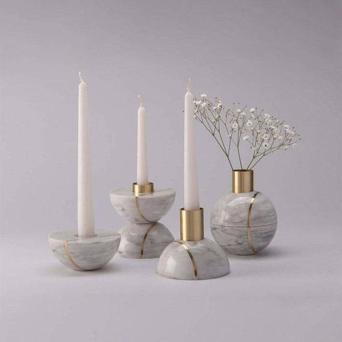Axis Sphere Marble Candle Holder - Simprolos