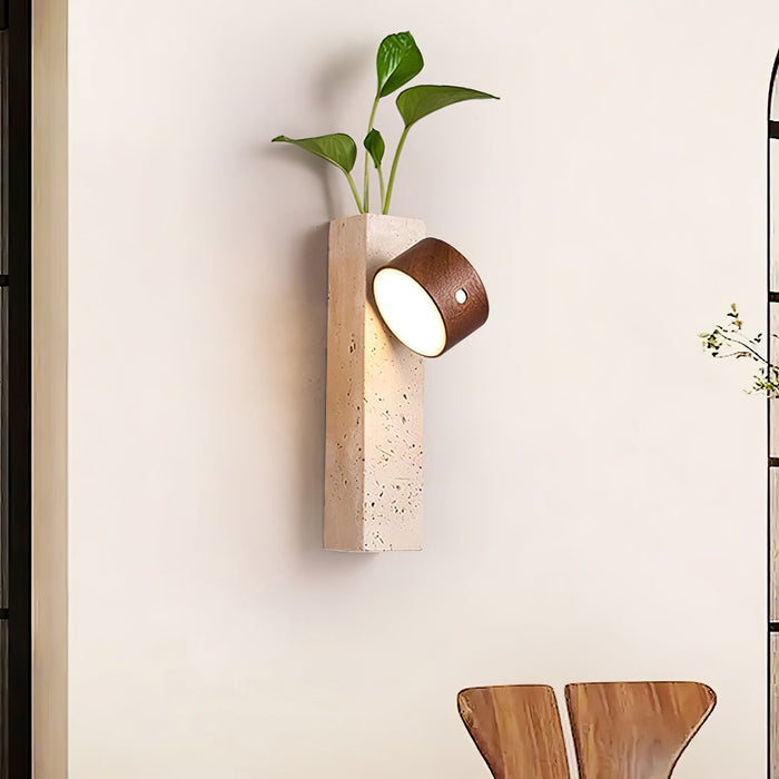 Axis Wood Rechargeable Wall Light - Simprolos