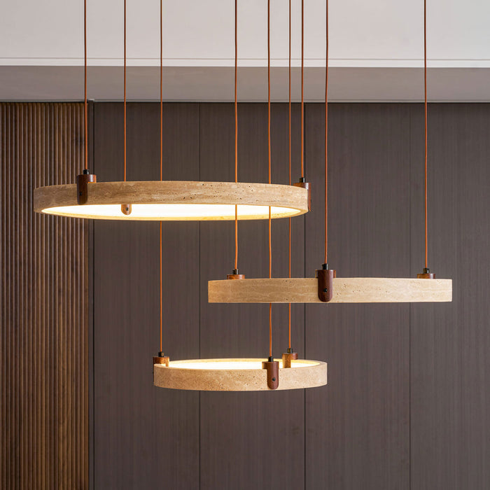 Celestial Orbit Travertine Chandelier Simprolos