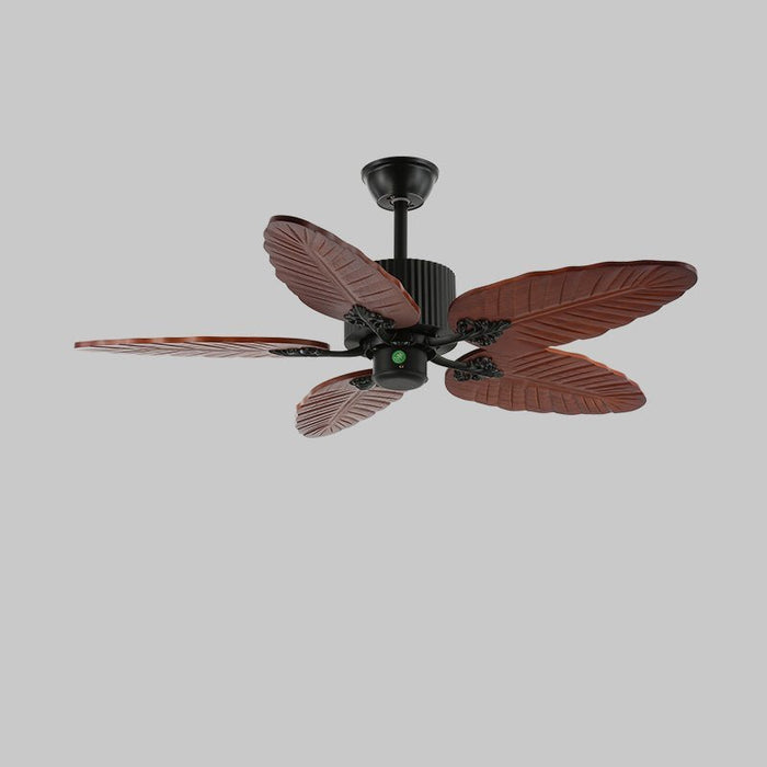 Banana Wood Leaves Ceiling Fan Light - Simprolos