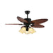 Banana Wood Leaves Ceiling Fan Light - Simprolos