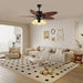 Banana Wood Leaves Ceiling Fan Light - Simprolos