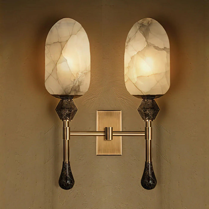 Alabaster Obelisk Double Alabaster Sconce Vakkerlight