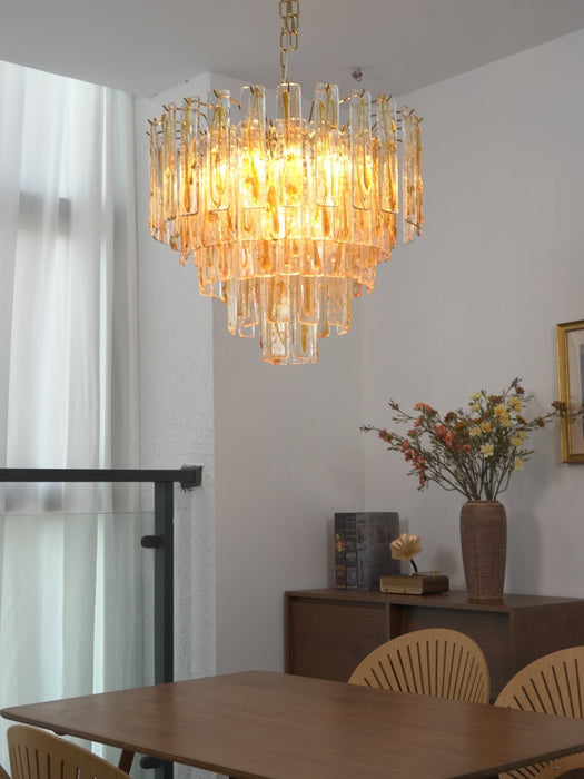 Golden Amber Glass Chandelier Vakkerlight