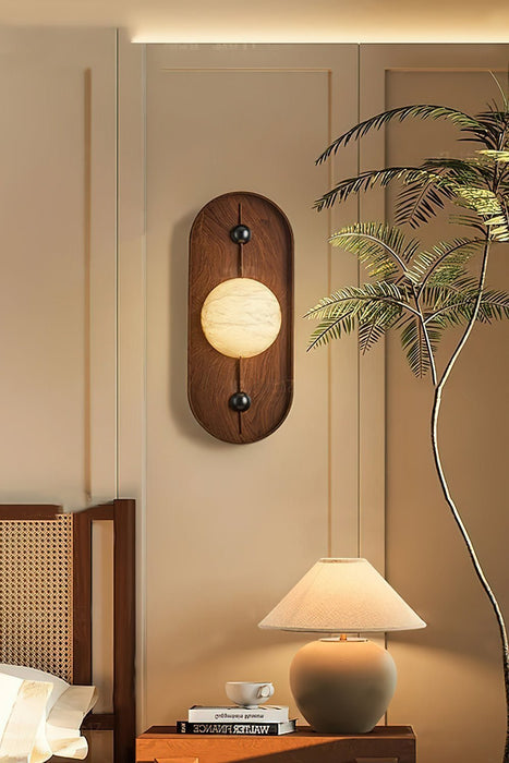 Bezel Alabaster Plug - in Wall Lamp - Simprolos