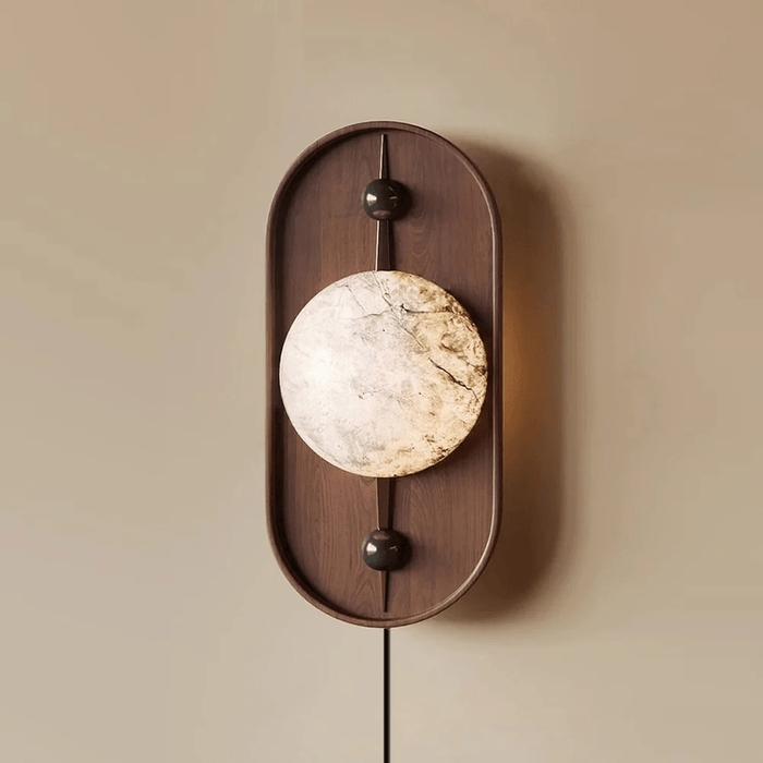 Bezel Alabaster Plug - in Wall Lamp - Simprolos