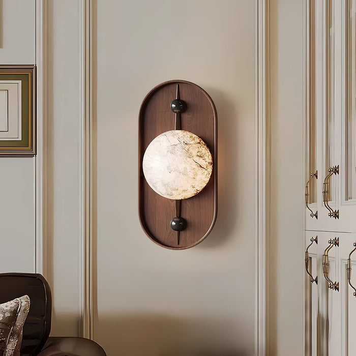 Bezel Alabaster Plug - in Wall Lamp - Simprolos